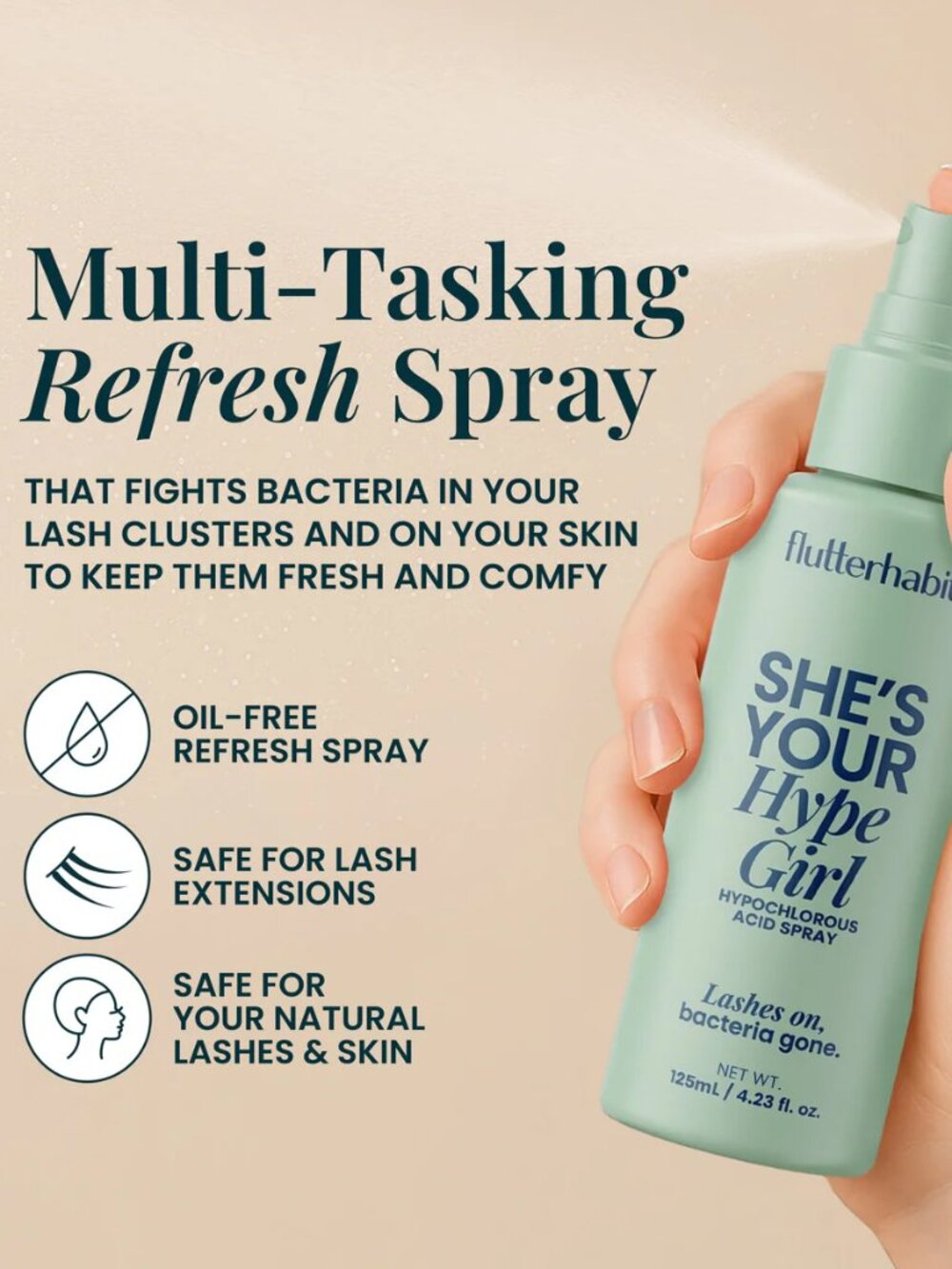 FLUTTERHABIT She’s Your Hype Girl Hypochlorous Acid Spray - 4.23 fl oz - NIB